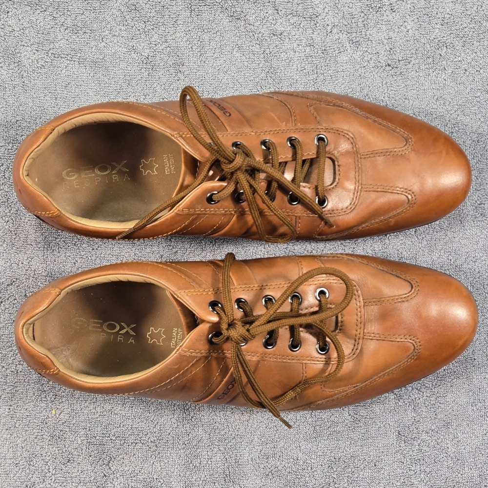 Geox Respira Men's Size 12 Brown Leather Casual Fashion Sneakers U32A5C EU 45 - Picture 5 of 11